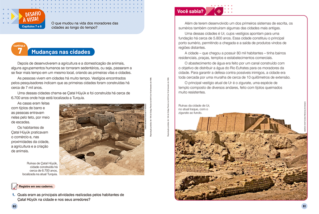 Com base em uma questão desafiadora, o aluno elaborará hipóteses que serão verificadas ao longo de uma dupla de capítulos.