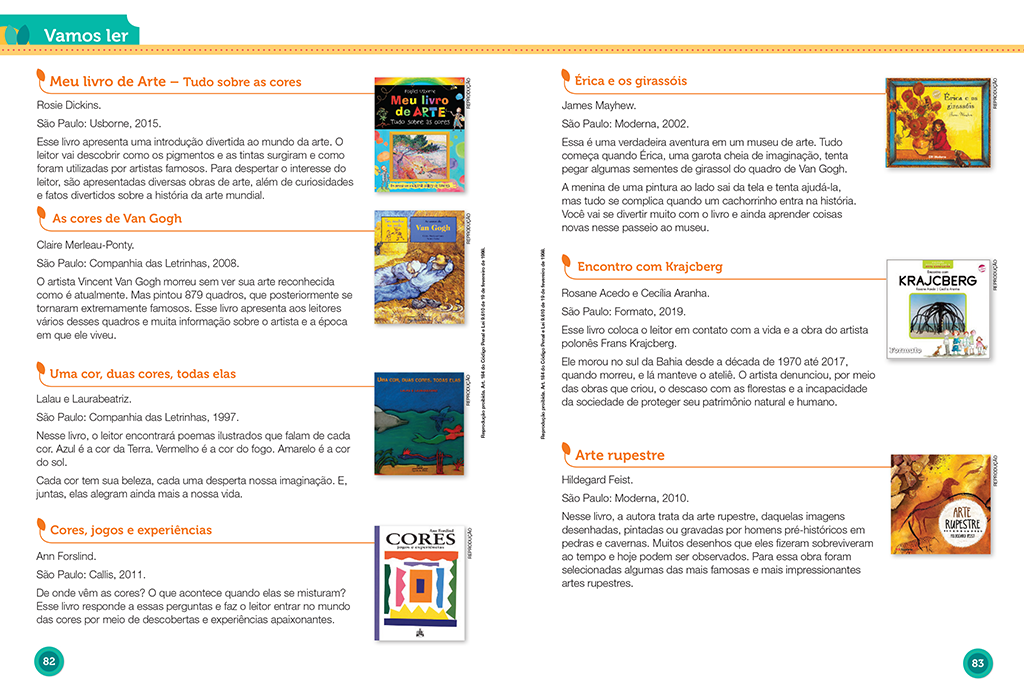 Sugere a leitura de livros que ampliam os conhecimentos dos alunos e aprofundam os assuntos trabalhados ao longo da obra.