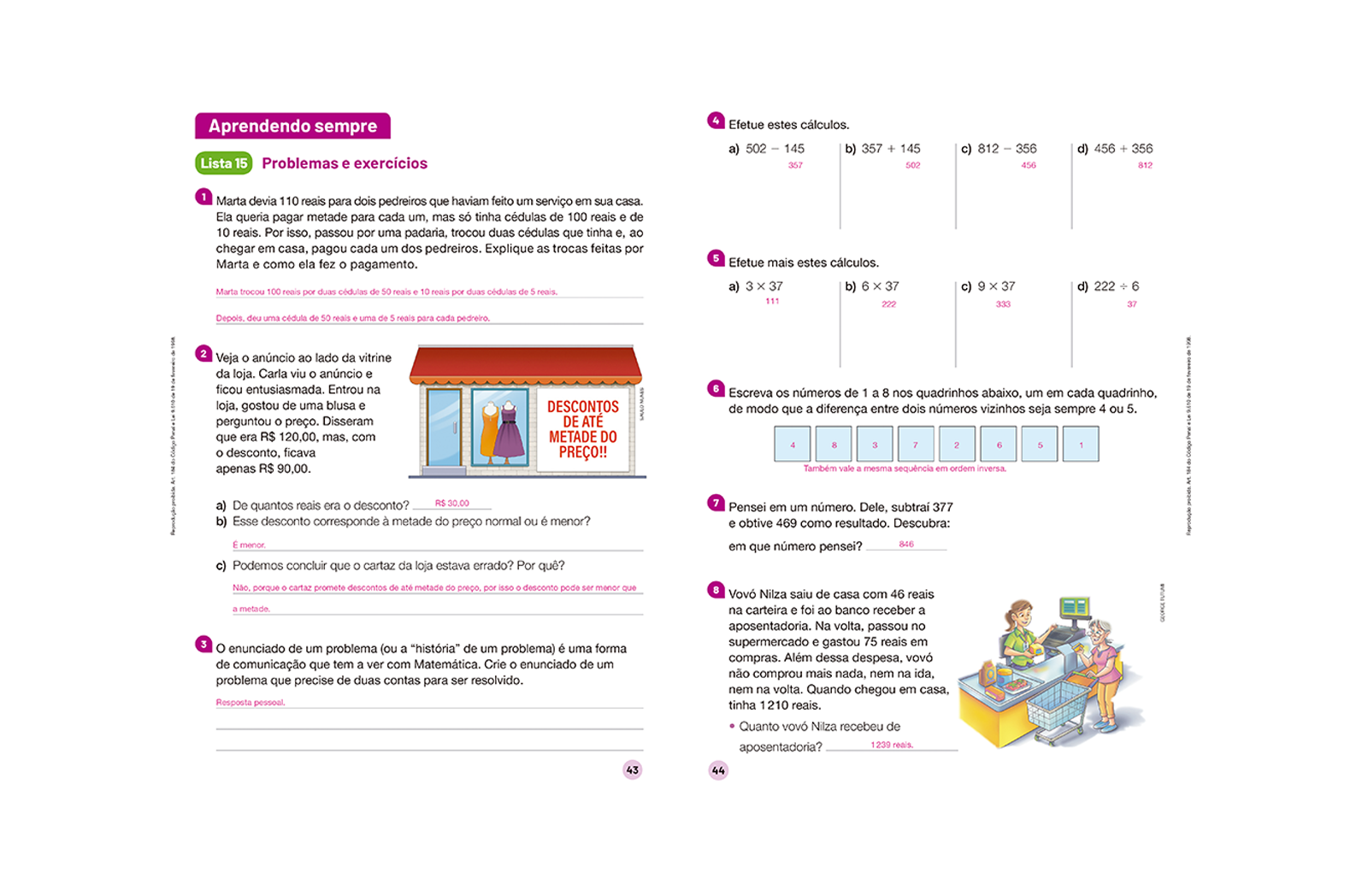 Acompanhamento da aprendizagem com atividades organizadas em listas de problemas e exercícios.